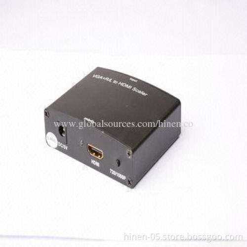 VGA+R/L to HDMI Scaler Converter, Supports HDMI Resolution to Fixed 1280*720P and 1920*1080P